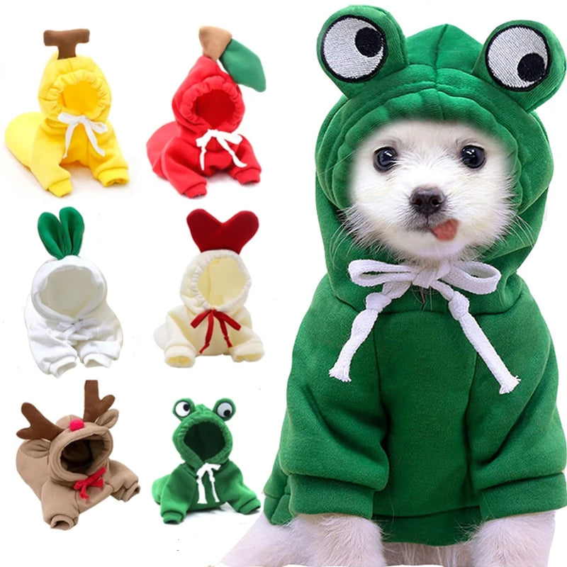 Patste Cute Pet Hoodie – Warm Animal Costume for Small Dogs