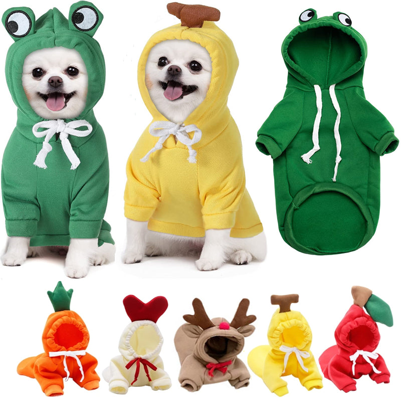 Patste Cute Pet Hoodie – Warm Animal Costume for Small Dogs