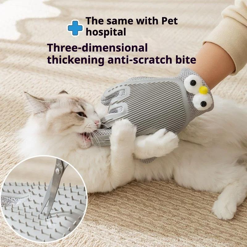 2-in-1 Pet Grooming Gloves for Cats & Dogs