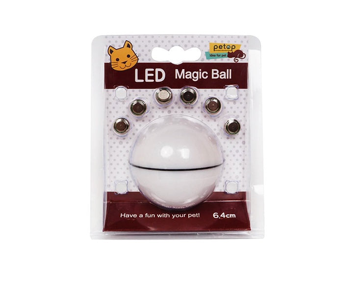 LED Interactive Rolling Cat Toy Ball with Lights, Feathers & USB Rechargeable Motion Play