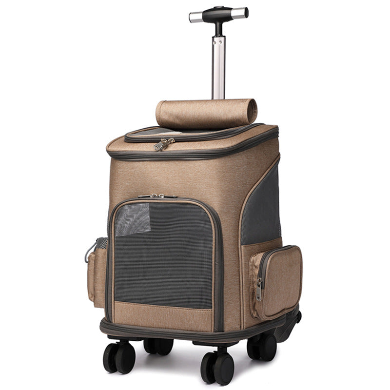 Easy-Travel Pet Backpack with Universal Wheels