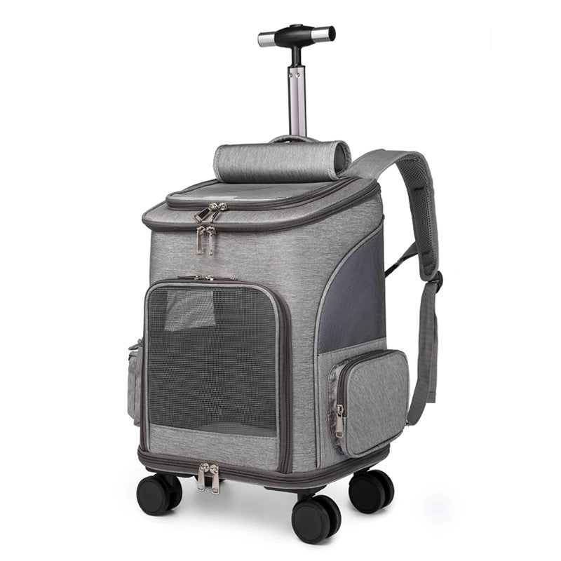 Easy-Travel Pet Backpack with Universal Wheels