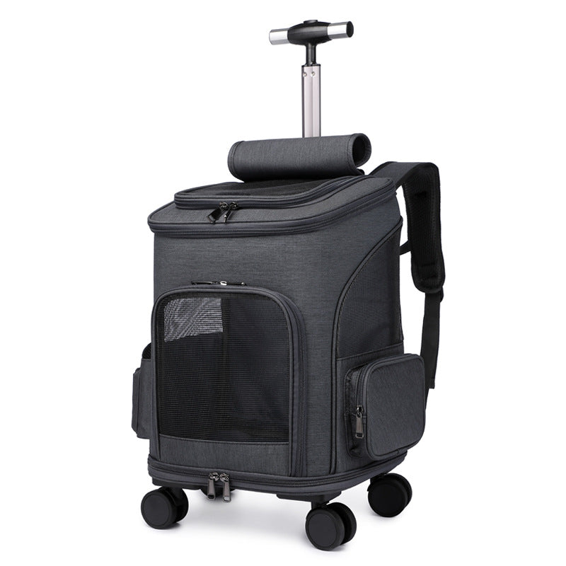 Easy-Travel Pet Backpack with Universal Wheels