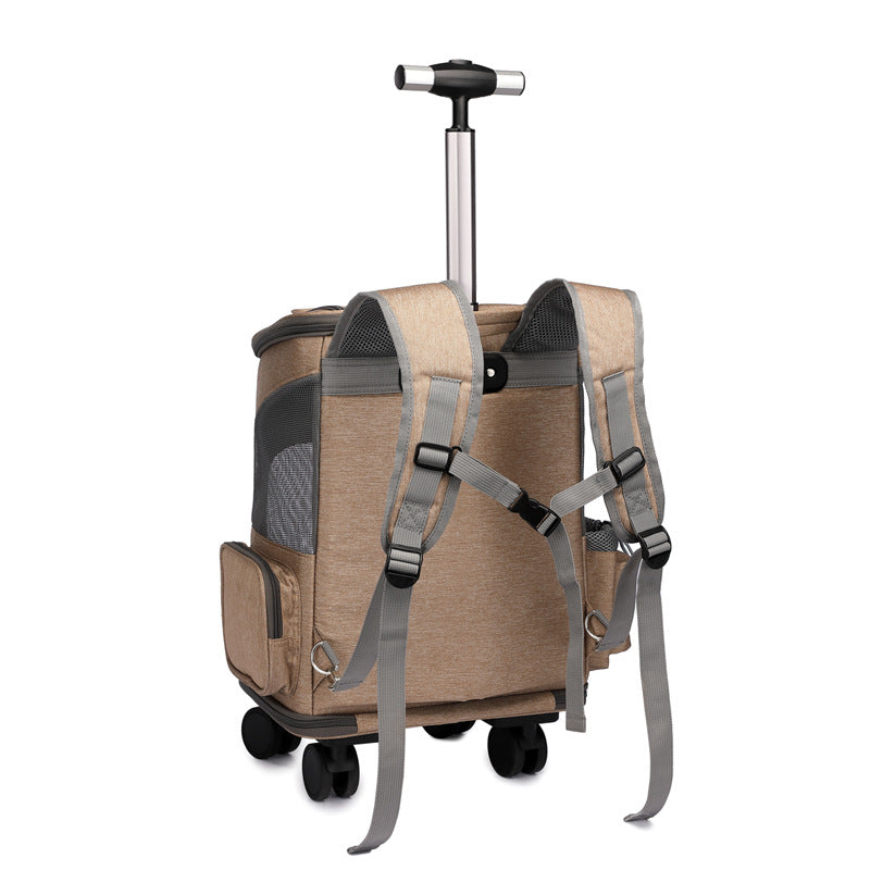 Easy-Travel Pet Backpack with Universal Wheels