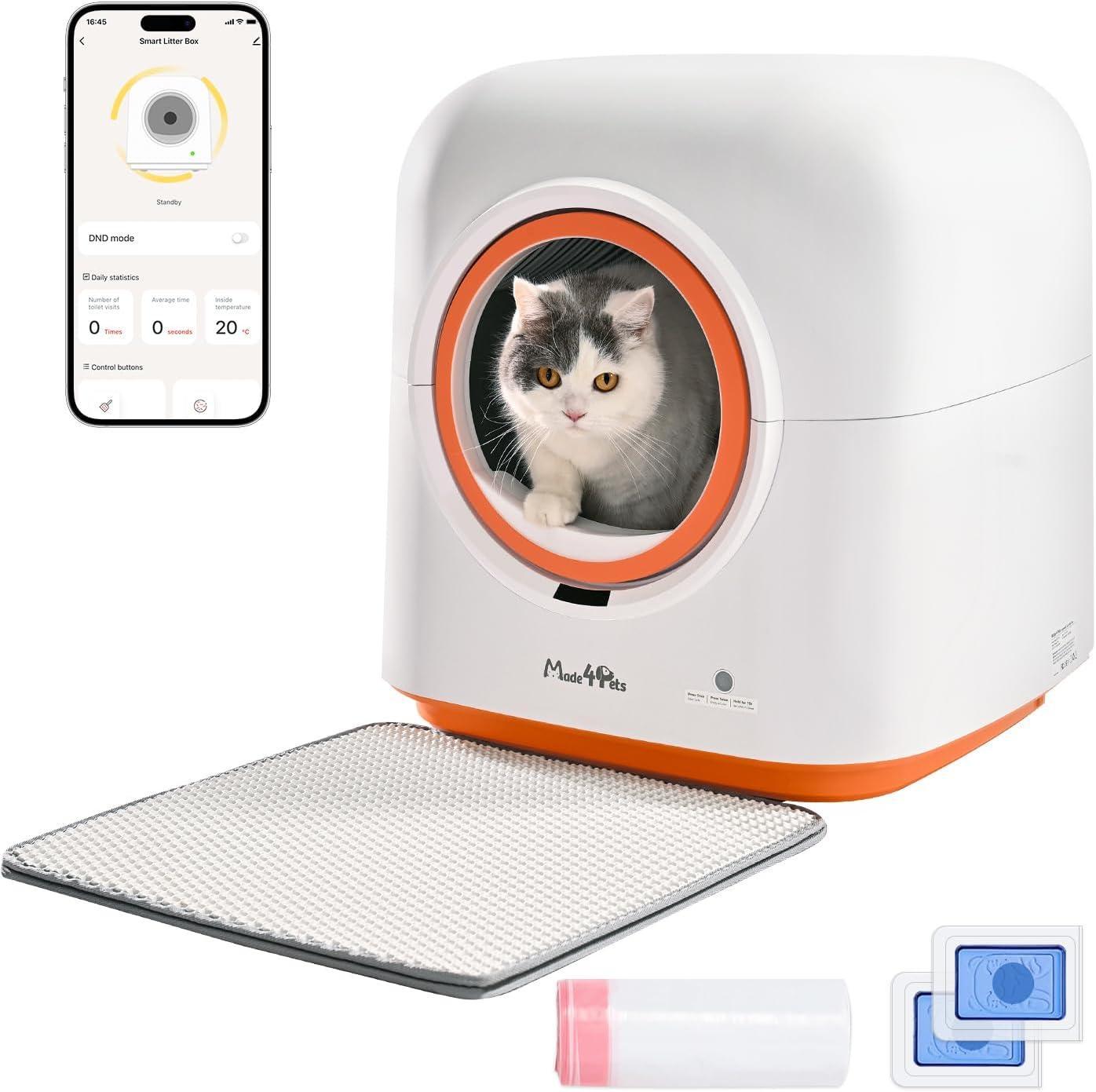 Smart Automatic Cat Litter Box 60L with App Control, Odor Management & Multi-Cat Support