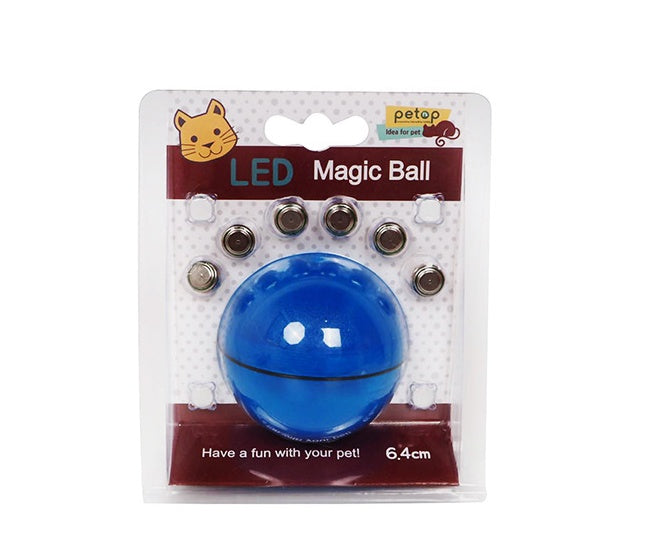 LED Interactive Rolling Cat Toy Ball with Lights, Feathers & USB Rechargeable Motion Play