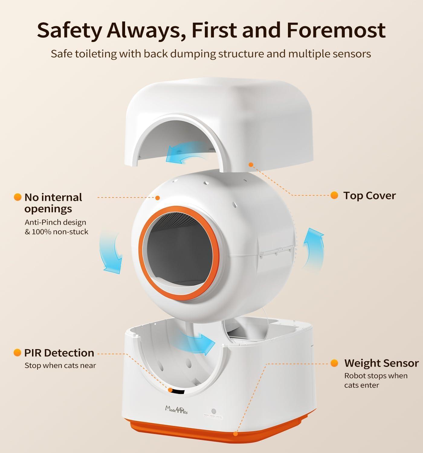 Smart Automatic Cat Litter Box 60L with App Control, Odor Management & Multi-Cat Support